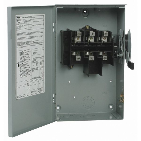 Nonfusible Safety Switch, General Duty, 240V AC, 3PST, 30 A, NEMA 1