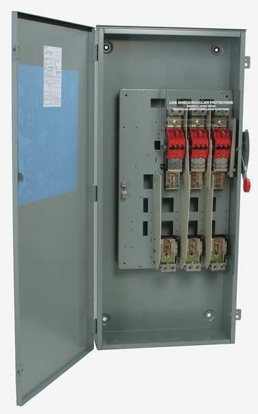 Fusible Safety Switch, Heavy Duty, 600V AC/250V DC, 3PST, 100 A, NEMA 1