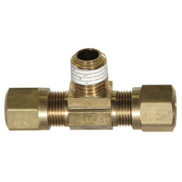 Male BranchTee, Compression, Brass, 1/4Pipe