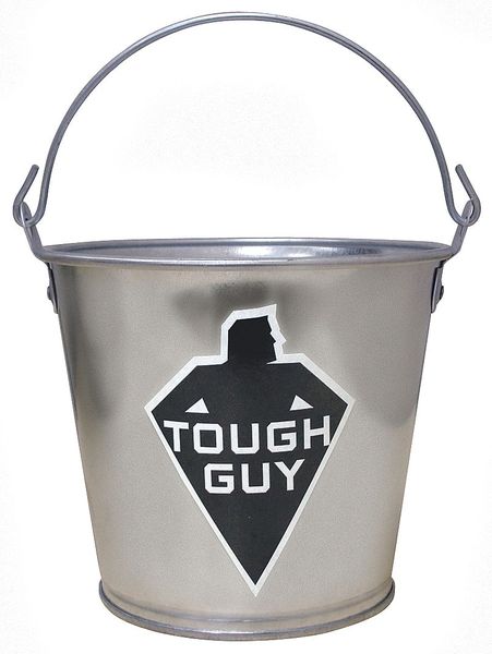 1/2 gal Round Bucket, 6 in Dia, Silver, Galvanized Steel
