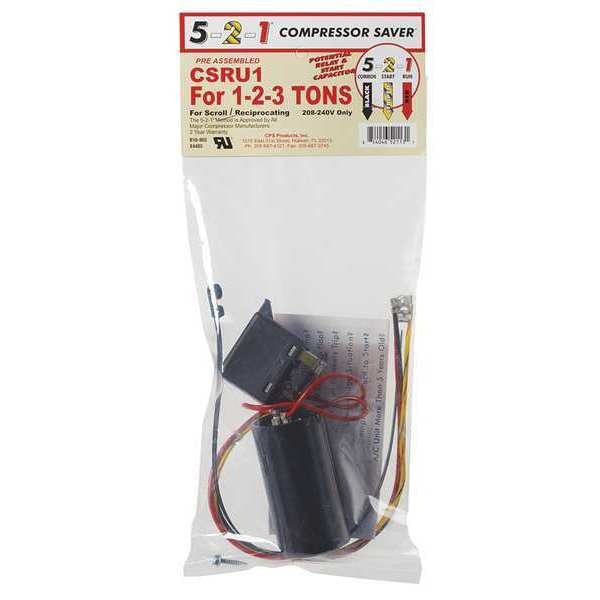 Hard Start Kit, Potential Relay, Start Capacitor, 35 Contact Rating (Amps), 208 to 240 Volts