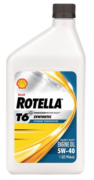 Diesel Engine Oil, 1 Qt., 5W-40, Rotella T6