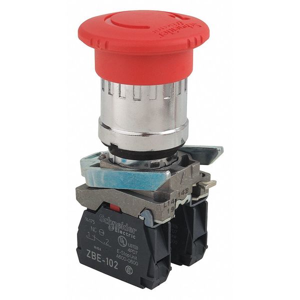 Emergency Stop Push Button, 22 mm, 2NC, Maintained Push/Turn to Release, Red