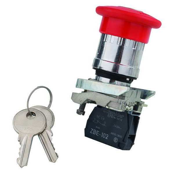 Emergency Stop Push Button, 22 mm, 1NC, Red