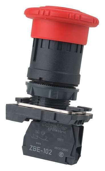 Emergency Stop Push Button, 22 mm, 1NC, Red