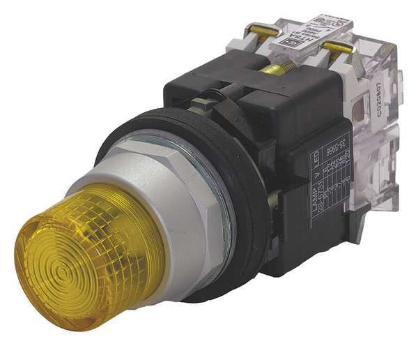 Illuminated Push Button, 30mm, Yellow