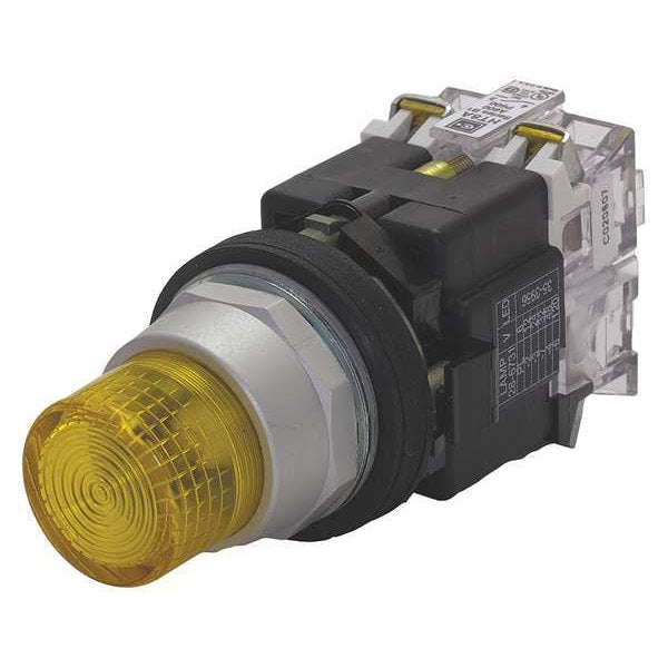Illuminated Push Button, 30mm, Yellow