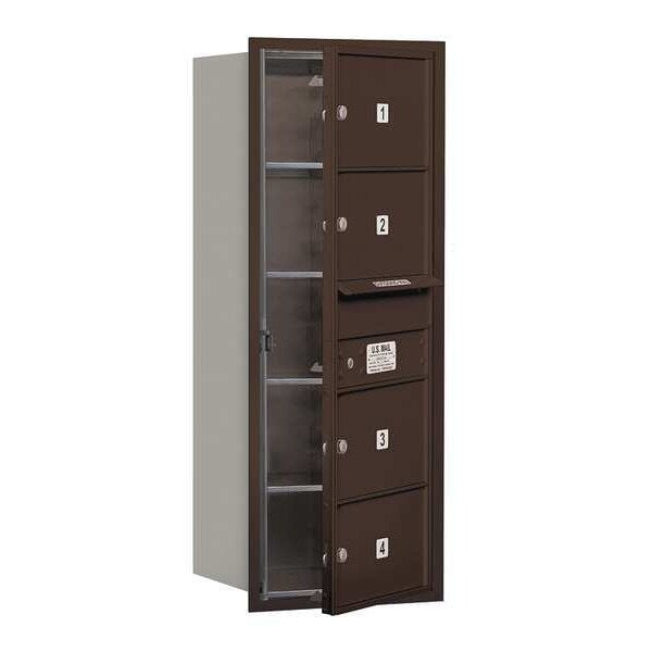 Horizontal Mailbox, Bronze, Powder Coated, 4 Doors, Recessed, MB2