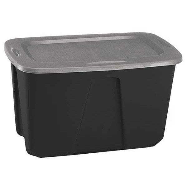 Storage Tote, Gray, Polypropylene, 31 7/8 in L, 20 in W, 17 3/4 in H, 32 gal Volume Capacity