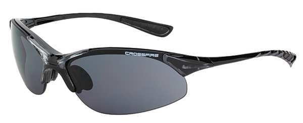 Safety Glasses, Wraparound Smoke Polycarbonate Lens, Scratch-Resistant