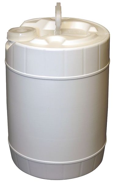 Pail, Screw Top, Round, 5 gal, HDPE, White