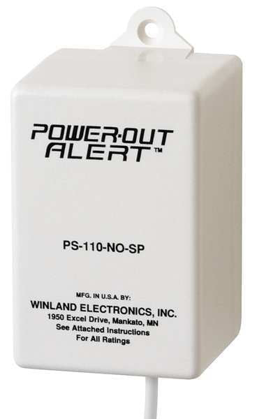 Power OutAlert, 120VAC, 0.5A, 50/60 Hz