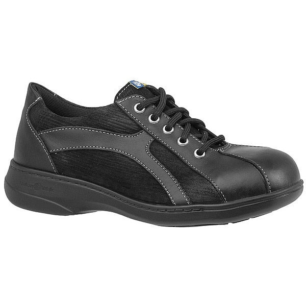 Size 9 Women's Oxford Shoe Steel Work Shoe, Black
