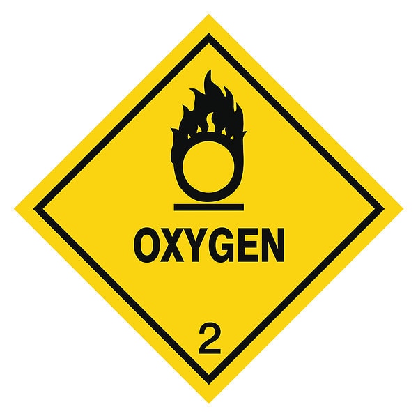 Label, Oxygen, 4 In x 4 In, 500 Labels