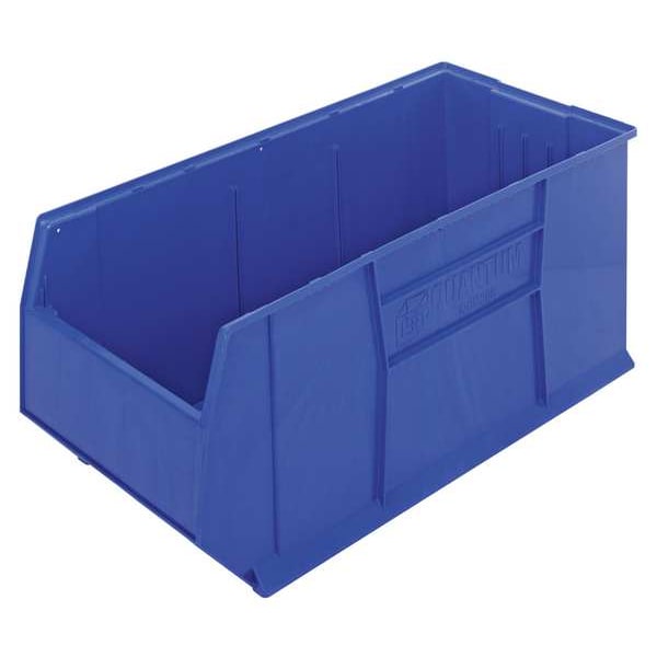 Storage Bin, Blue, Polypropylene, 41 7/8 in L x 16 1/2 in W x 17 1/2 in H, 175 lb Load Capacity