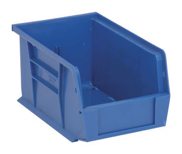 Hang & Stack Storage Bin, Blue, Polypropylene, 9 1/4 in L x 6 in W x 5 in H, 20 lb Load Capacity