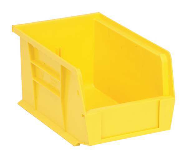 Hang & Stack Storage Bin, Yellow, Polypropylene, 9 1/4 in L x 6 in W x 5 in H, 50 lb Load Capacity