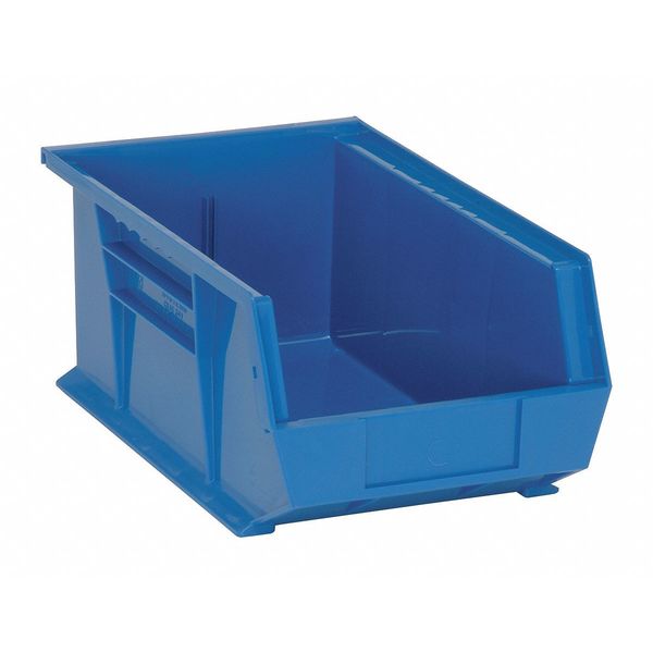 Hang & Stack Storage Bin, Blue, Polypropylene, 13 5/8 in L x 8 1/4 in W x 6 in H