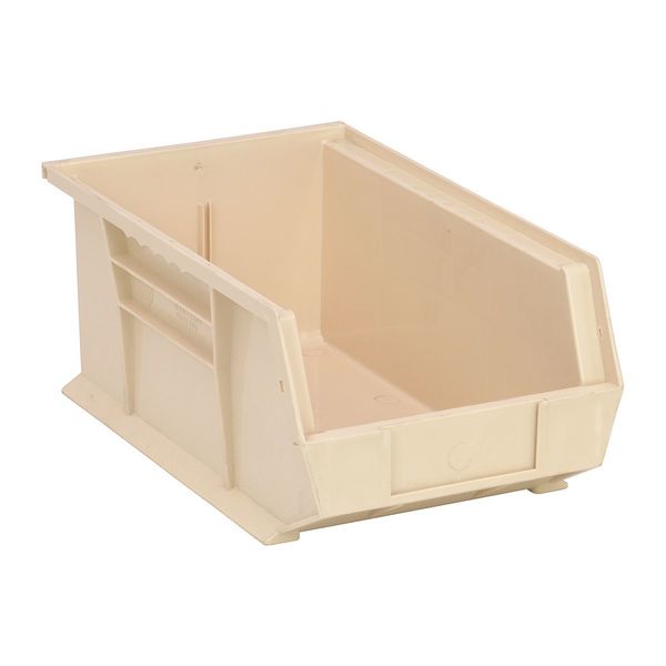 Hang & Stack Storage Bin, Ivory, Polypropylene, 13 5/8 in L x 8 1/4 in W x 6 in H