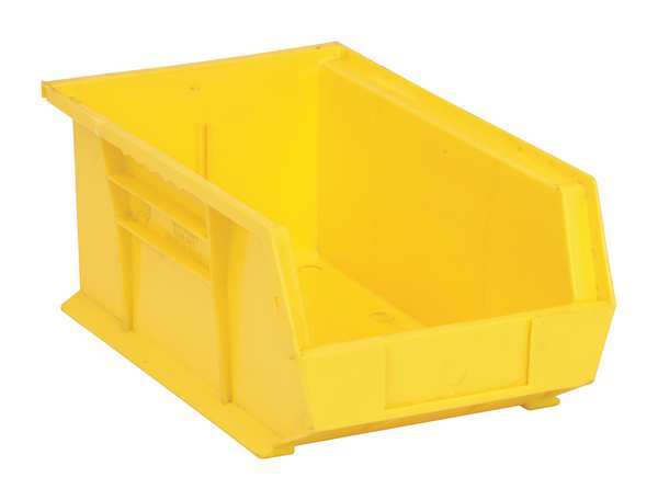 Hang & Stack Storage Bin, Yellow, Polypropylene, 13 5/8 in L x 8 1/4 in W x 6 in H