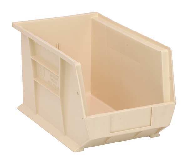 Hang & Stack Storage Bin, Ivory, Polypropylene, 13 5/8 in L x 8 1/4 in W x 8 in H