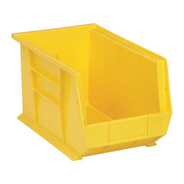 Hang & Stack Storage Bin, Yellow, Polypropylene, 13 5/8 in L x 8 1/4 in W x 8 in H