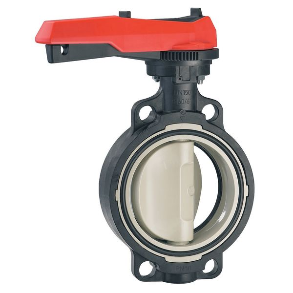 Butterfly Valve, Polypropylene, 4 In