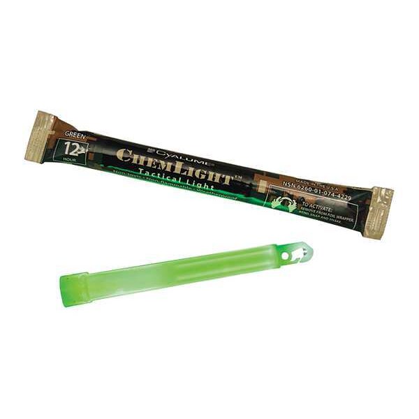 Lightstick, Green, 12 hr., 6 in. L, PK500