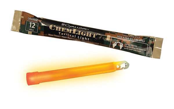 Lightstick, Orange, 12 hr., 6 in. L, PK500