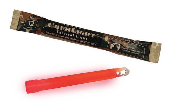 Lightstick, Red, 12 hr., 6 in. L, PK500