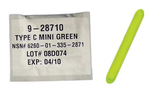 Lightstick, Green, 4 hr., 2 in. L, PK50