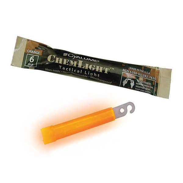Lightstick, Orange, 6 hr., 4 in. L, PK100