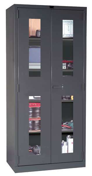 14 ga. ga. Steel Storage Cabinet, 36 in W, 78 in H, Stationary