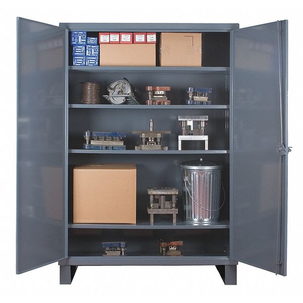 14 ga. ga. Steel Storage Cabinet, 60 in W, 78 in H, Stationary
