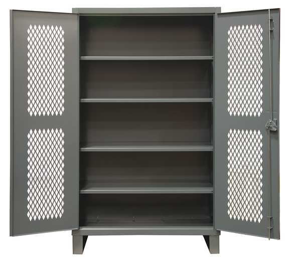 12 ga. ga. Steel Storage Cabinet, 60 in W, 78 in H, Stationary
