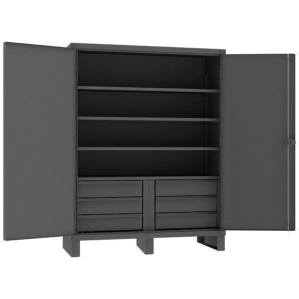 12 ga. ga. Steel Storage Cabinet, 60 in W, 78 in H, Stationary