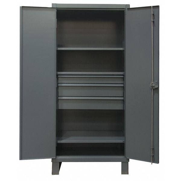 12 ga. ga. Steel Storage Cabinet, 36 in W, 78 in H, Stationary