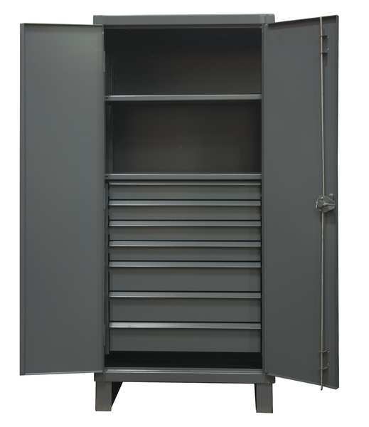 12 ga. ga. Steel Storage Cabinet, 36 in W, 78 in H, Stationary