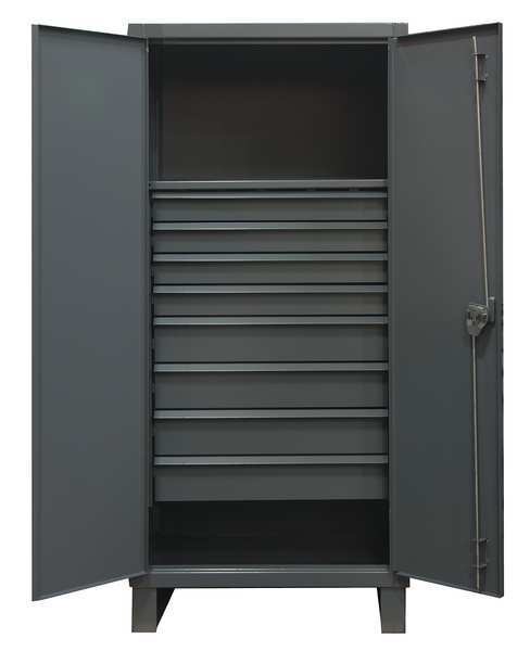 12 ga. ga. Steel Storage Cabinet, 36 in W, 78 in H, Stationary