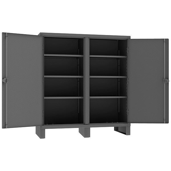 12 ga. ga. Steel Storage Cabinet, 60 in W, 66 in H, Stationary