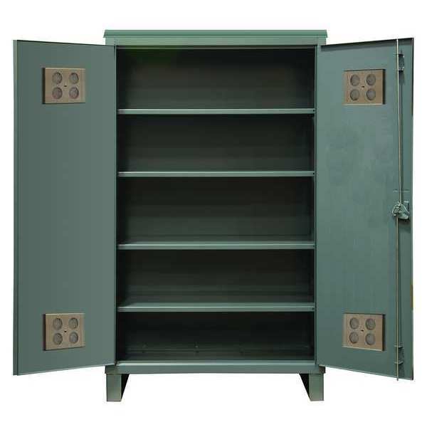 12 ga. ga. Steel Storage Cabinet, 60 in W, 78 in H, Stationary