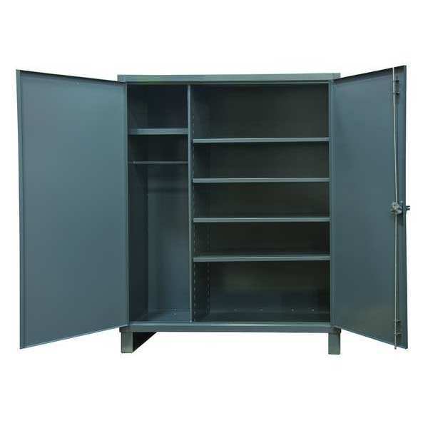 12 ga. ga. Steel Storage Cabinet, 60 in W, 78 in H, Stationary