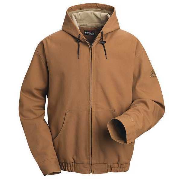 Flame Resistant Jacket w/Hood and Lanyard Access, Brown, EXCEL Flame Resistant(R) ComforTouch(R) Flame Resistant Duck, 3XL