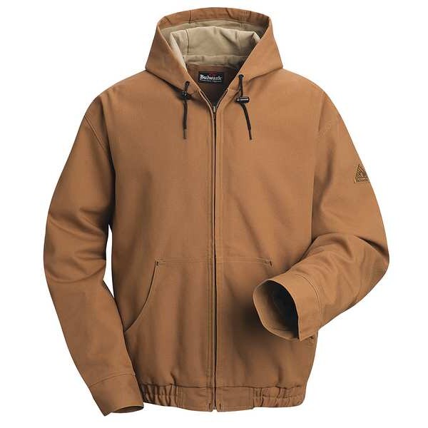 Flame Resistant Jacket w/Hood and Lanyard Access, Brown, EXCEL Flame Resistant(R) ComforTouch(R) Flame Resistant Duck, 4XL