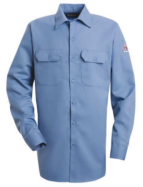 Flame Resistant Collared Shirt, Light Blue, ExcelFR(R), 88%, 3XLT