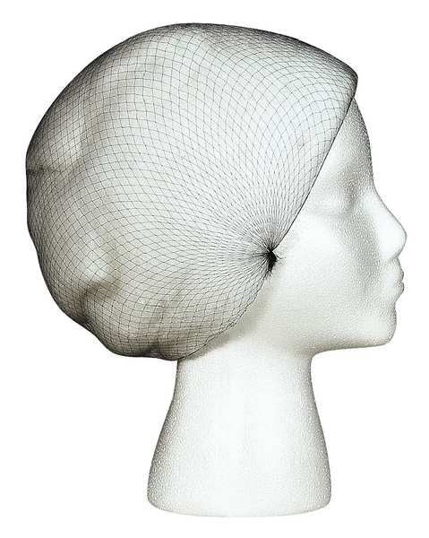 Hairnet, L, 26-1/2in dia, Nylon, Black, PK144