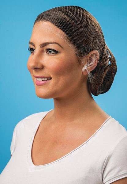 Hairnet, L, 26-1/2in dia, Nylon, White, PK144