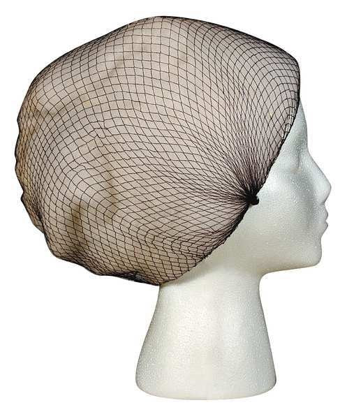 Hairnet, L, 24 in dia, Nylon, Brown, PK144