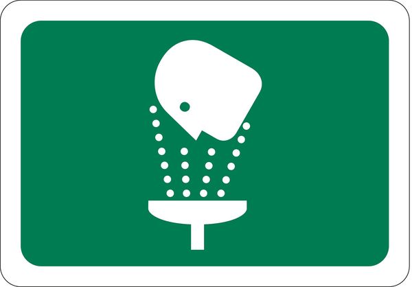 Eye Wash Sign, 7 in Height, 10 in Width, Plastic, No Text