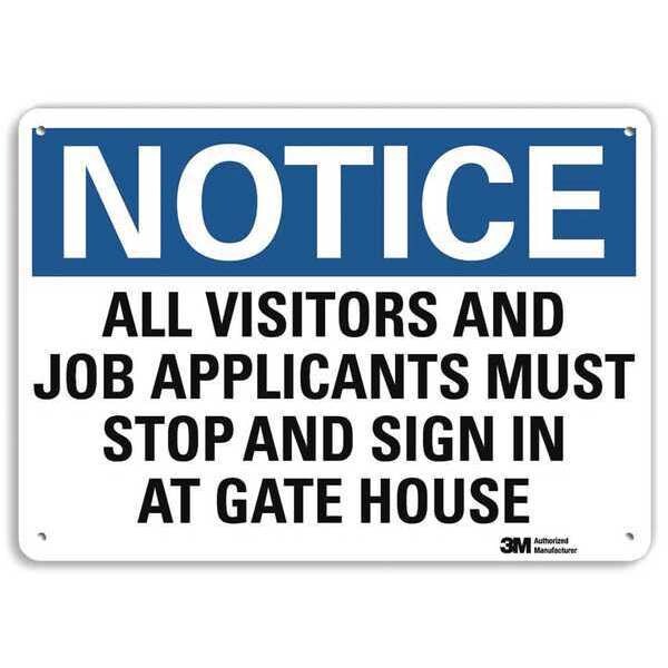 Notice Sign, 10 in H, 14 in W, Plastic, Horizontal Rectangle, English, U5-1062-NP_14X10